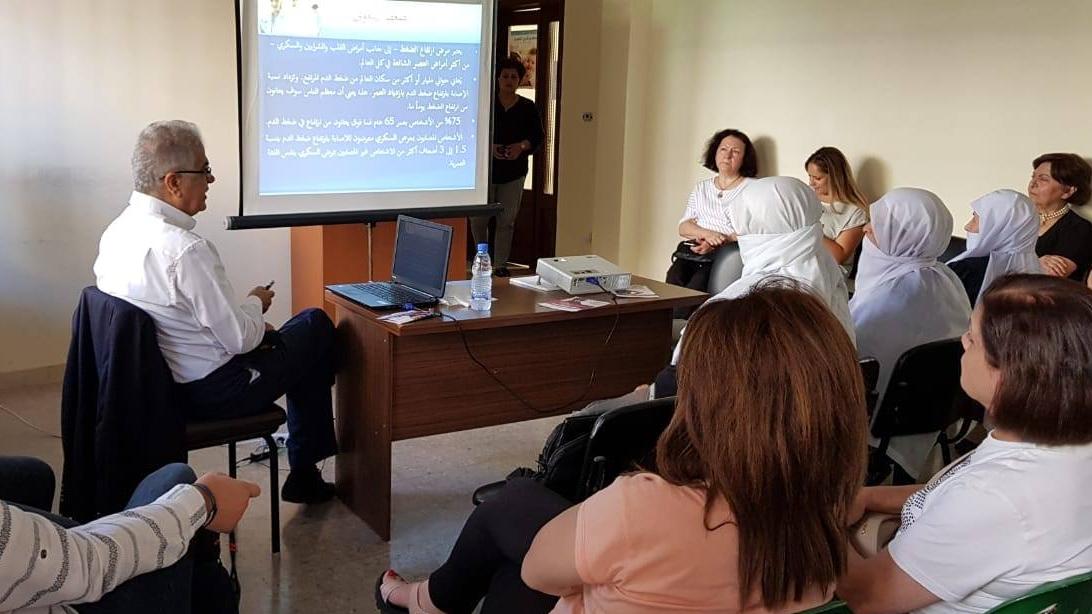 campaign on high blood pressure in the Meidcal center of the district of Aley under the slogan "Check out your pressure and a point on the line"