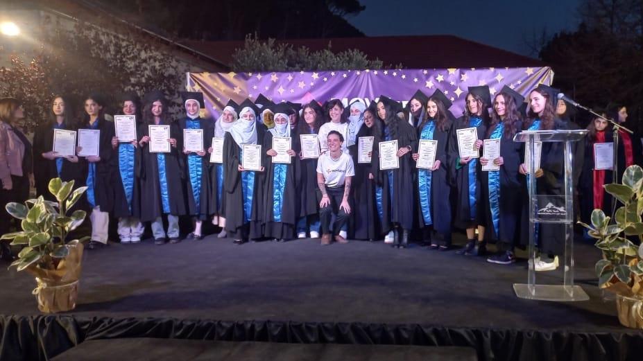 Graduation ceremony for 80 female students from the MOTG Digital Academy at  Aley Municipal Cultural Center